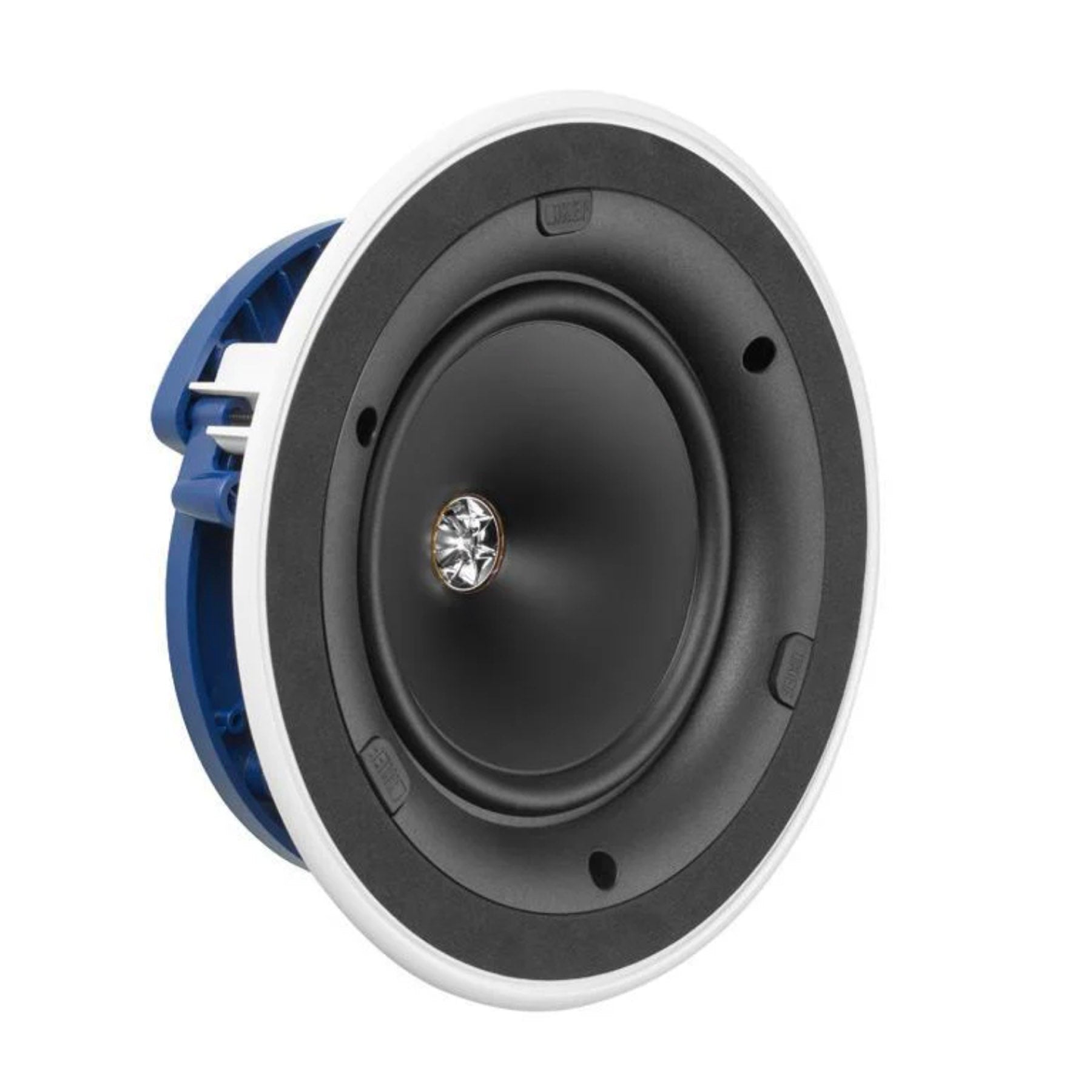 Angle view of KEF Ci160.2CR In-Ceiling Speaker with grille off