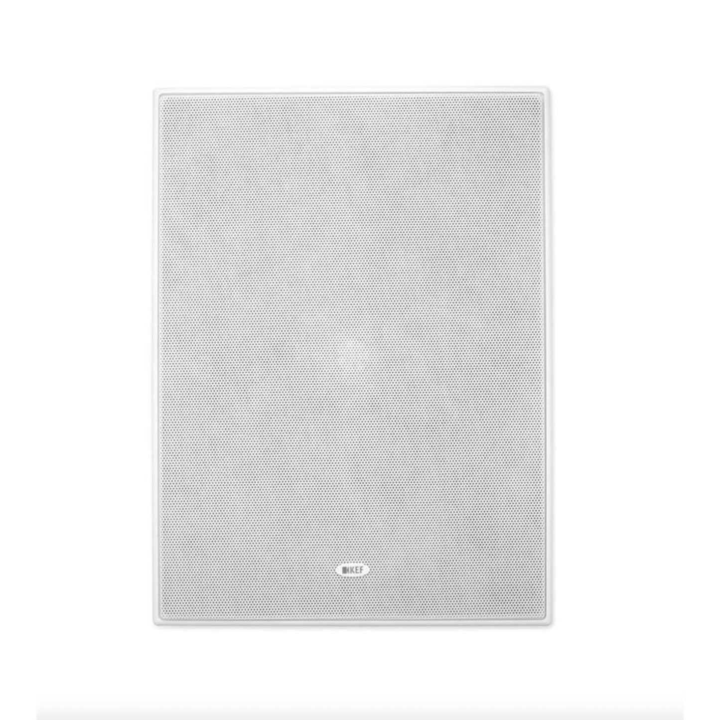 Front view of KEF Ci160QL In-Wall Speaker with grille on