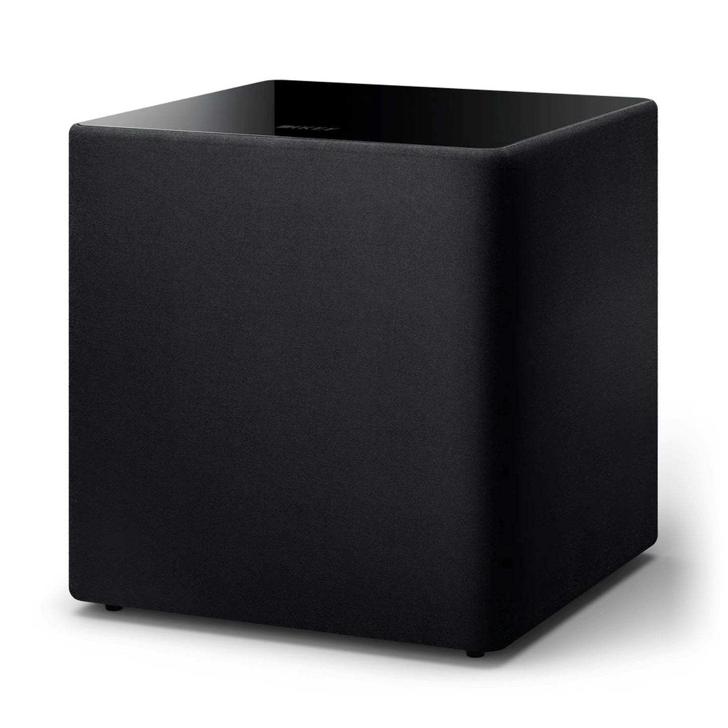 Angle view of KEF Kube 15 MIE subwoofer on white background