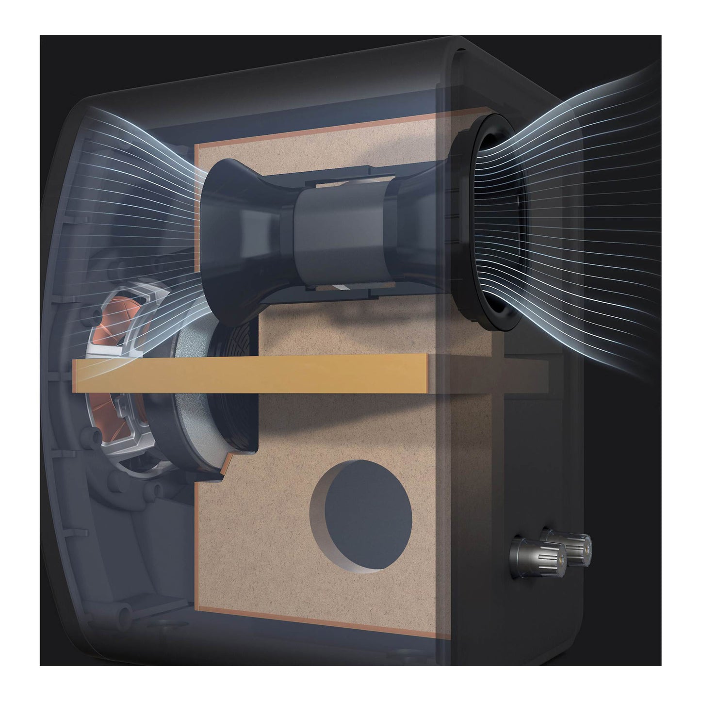 Internal view of KEF LS50 Meta Bookshelf Speaker