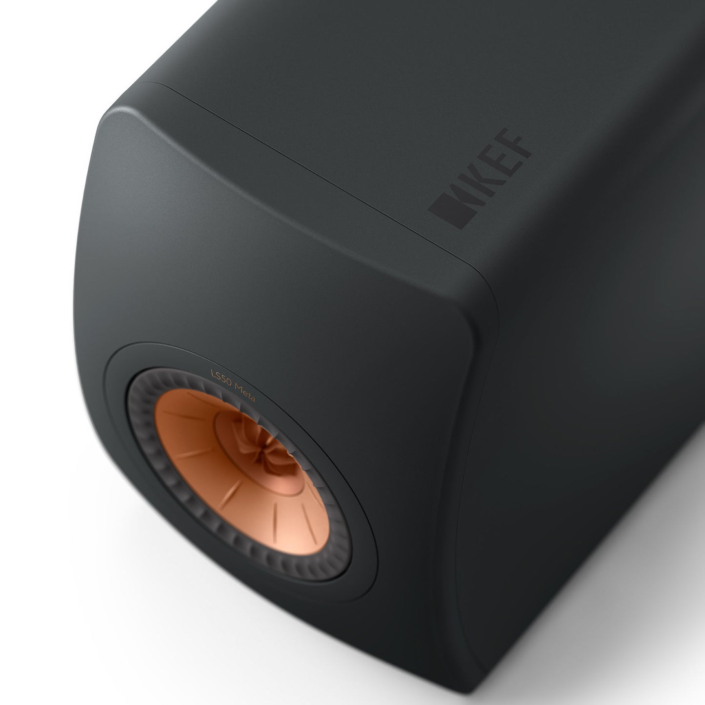 Top of KEF LS50 Meta Bookshelf Speakers in Black finish