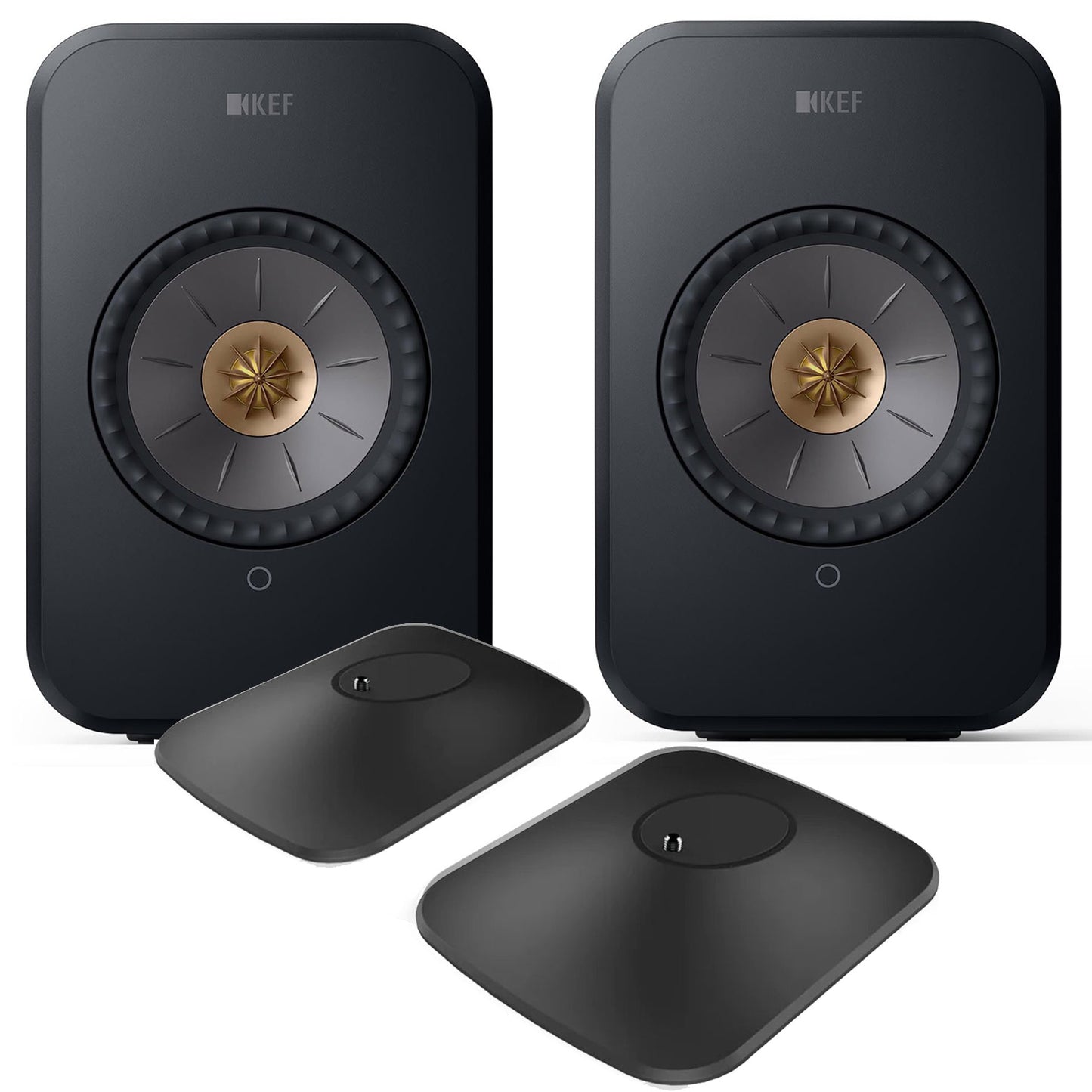 KEF LSX II Wireless Speakers + P1 Desk Pads