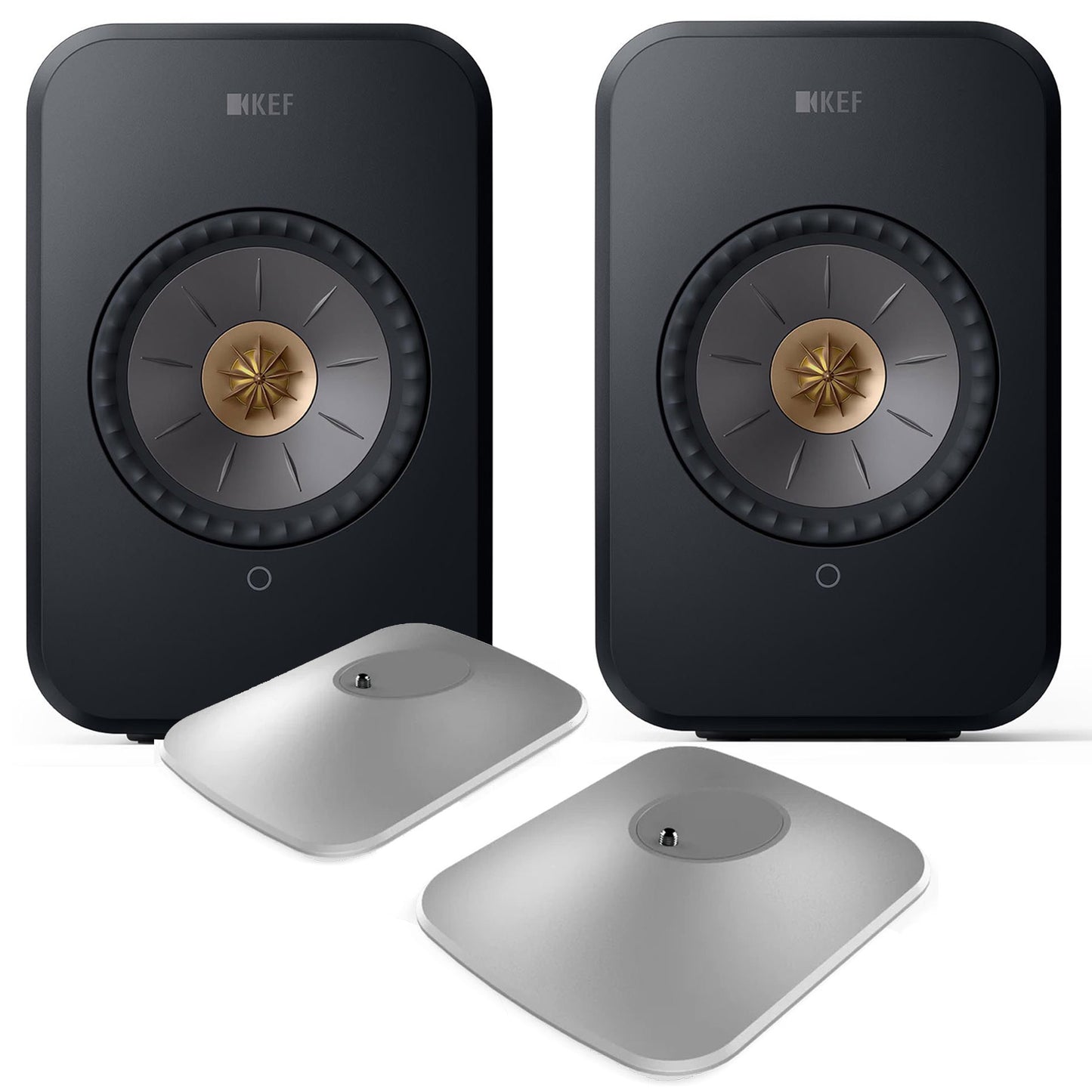 KEF LSX II Wireless Speakers + P1 Desk Pads