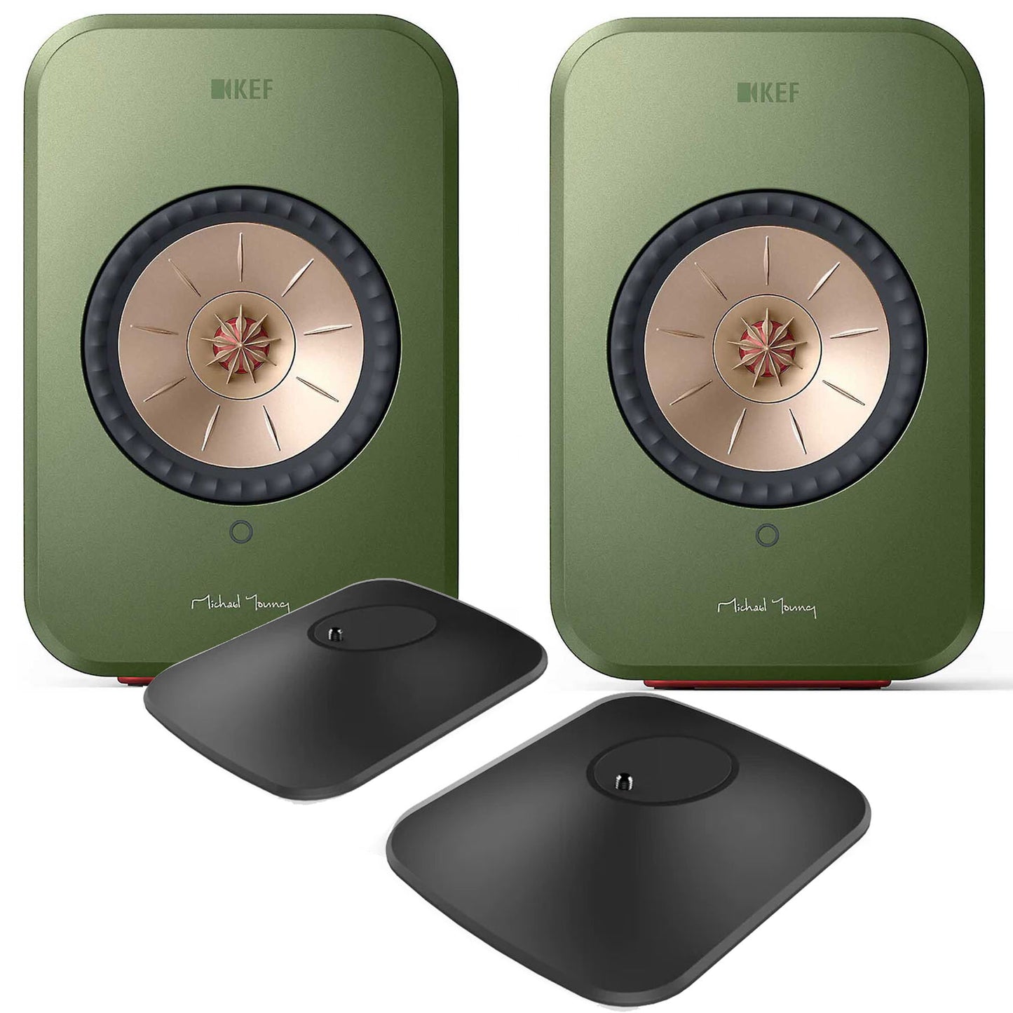 KEF LSX II Wireless Speakers + P1 Desk Pads