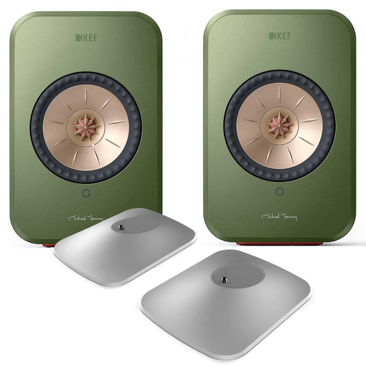 KEF LSX II Wireless Speakers + P1 Desk Pads