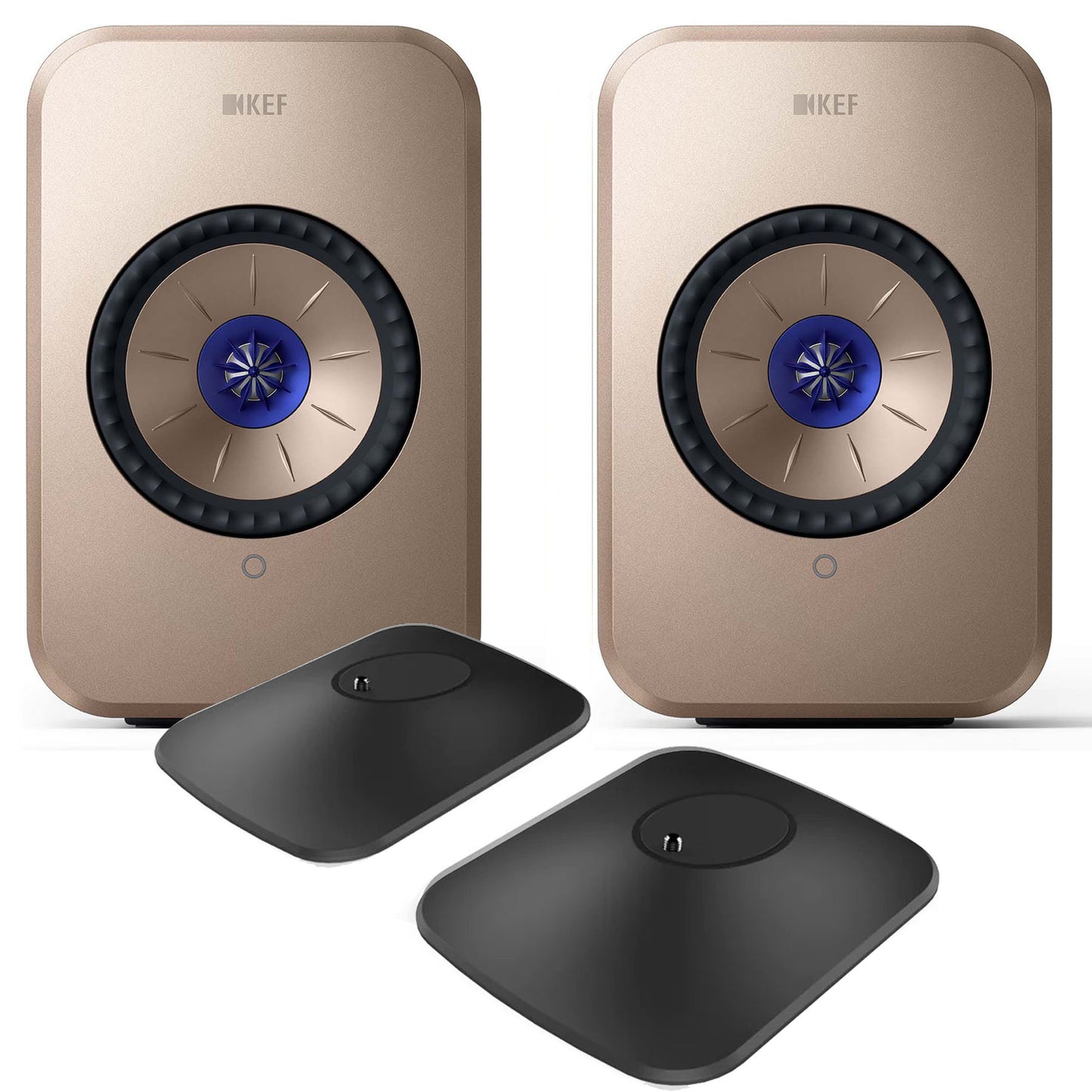 KEF LSX II Wireless Speakers + P1 Desk Pads
