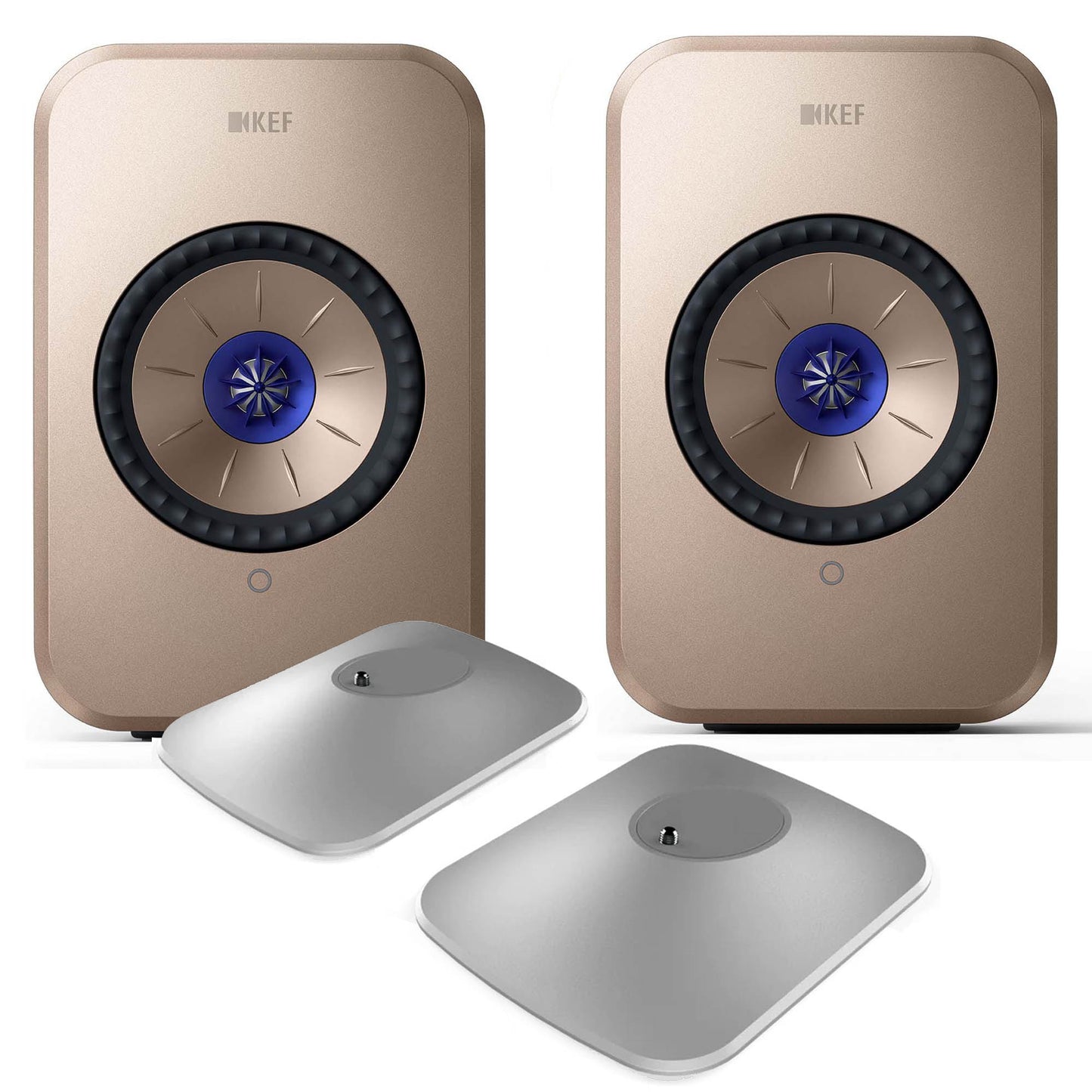 KEF LSX II Wireless Speakers + P1 Desk Pads