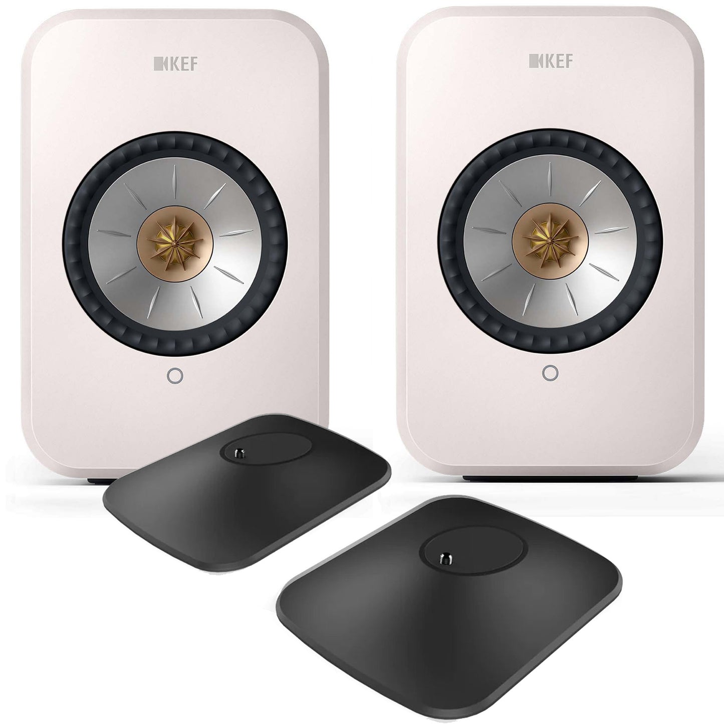 KEF LSX II Wireless Speakers + P1 Desk Pads