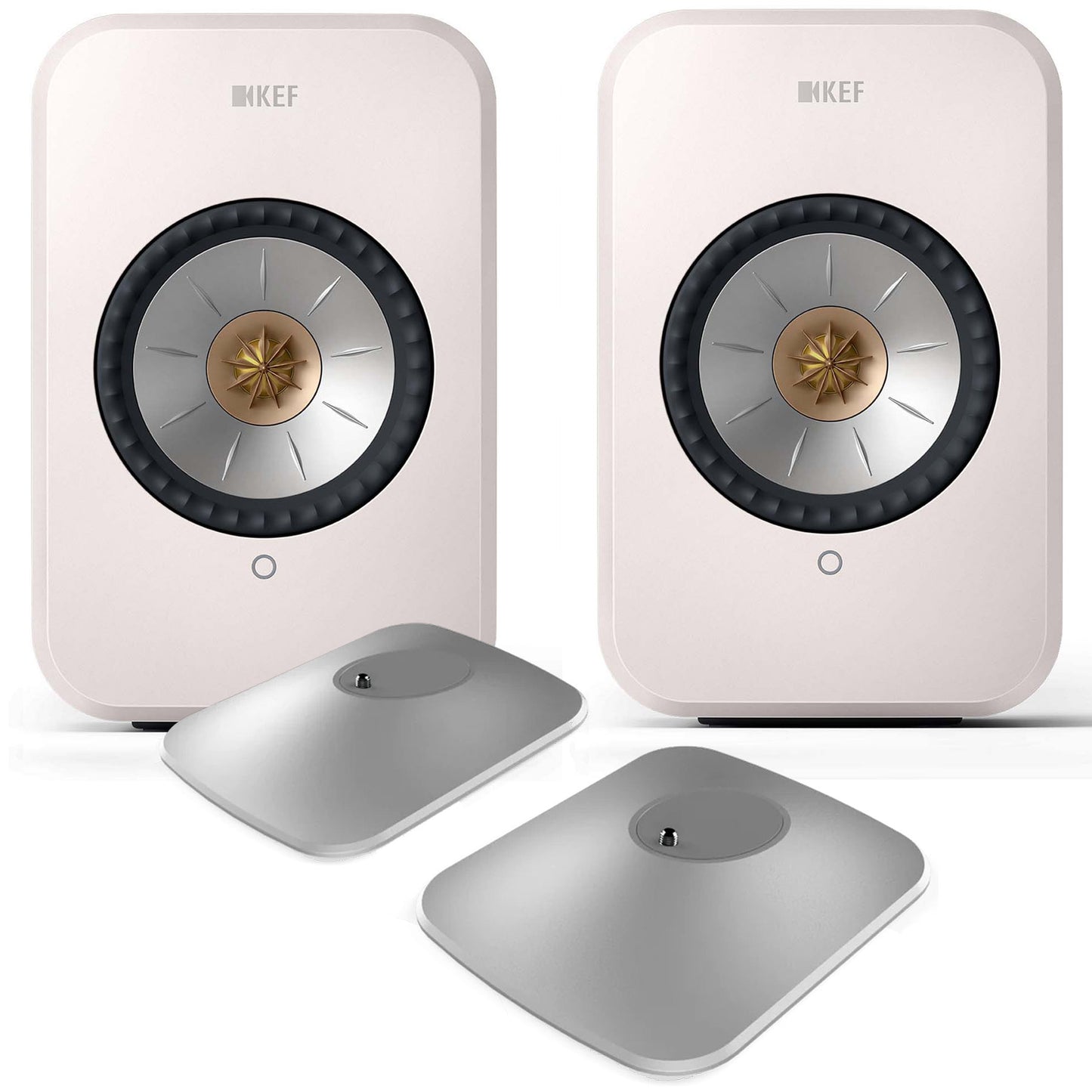 KEF LSX II Wireless Speakers + P1 Desk Pads
