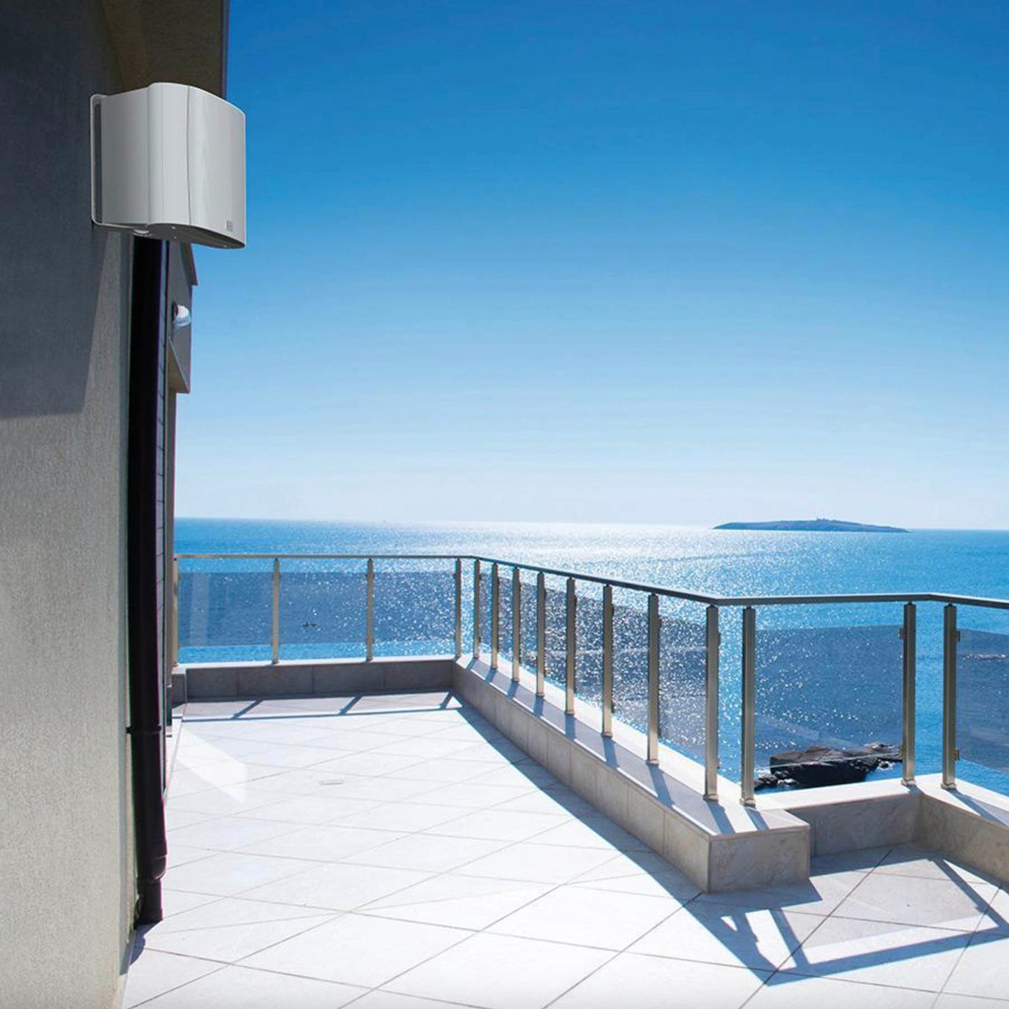 Balcony with ocean view on a clear day