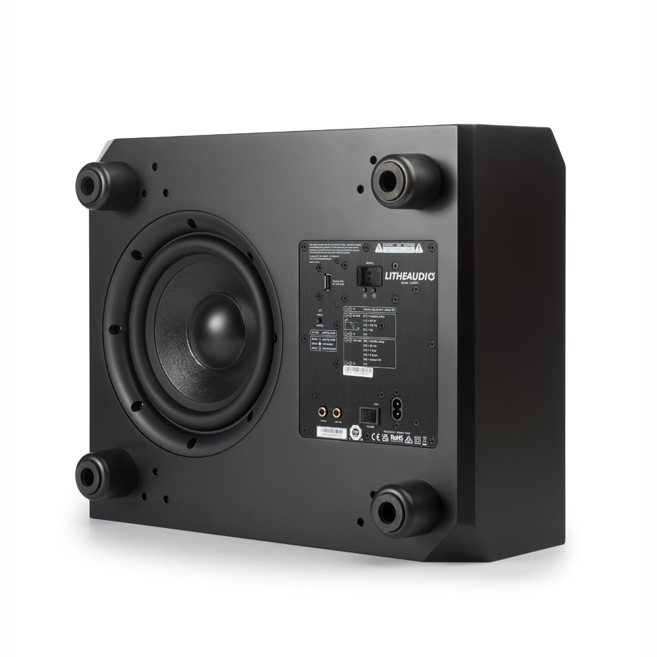 Lithe Audio WiSA Cinema Subwoofer on white background