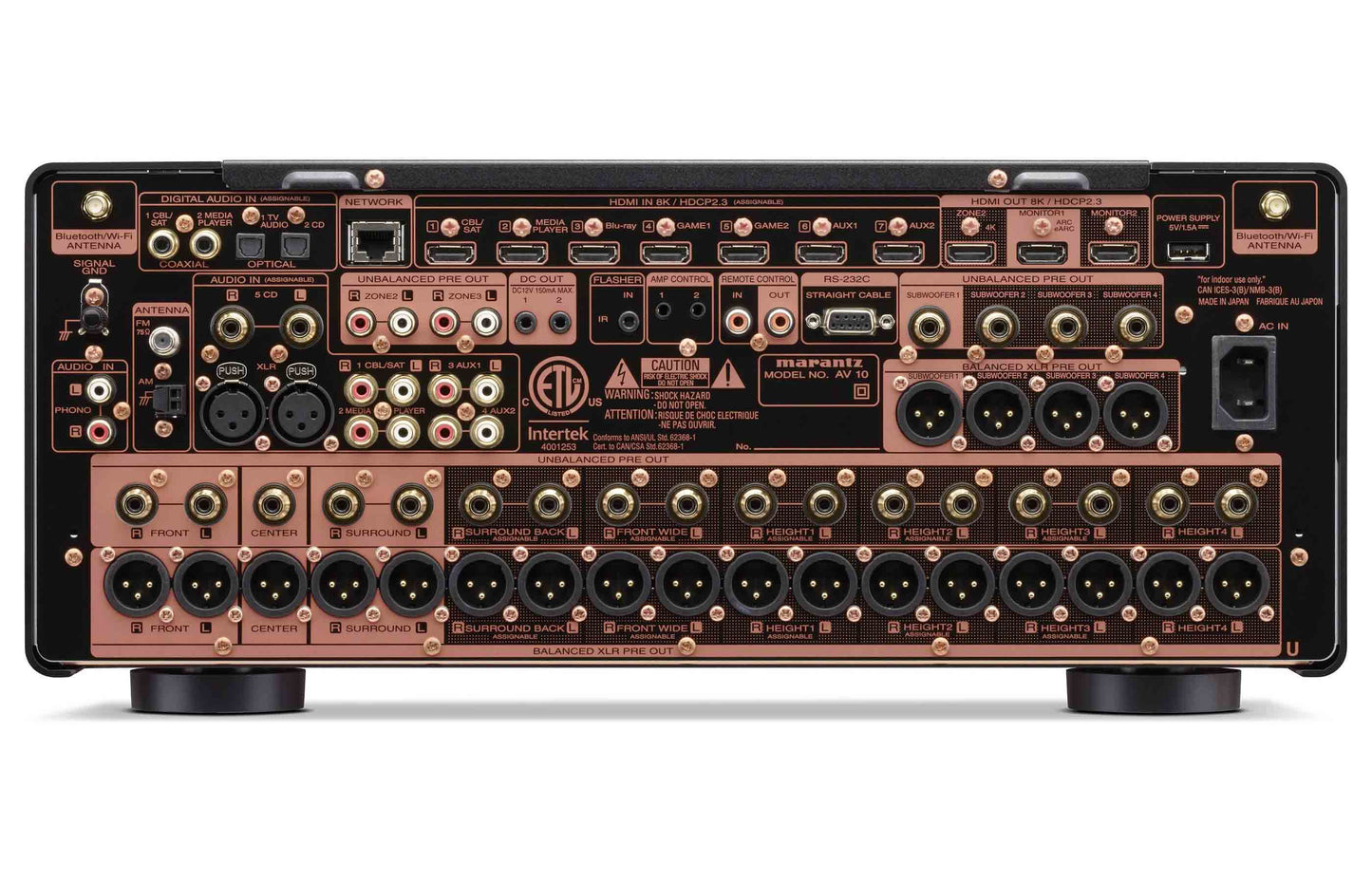 Marantz AV 10 Home Theatre Preamp/Processor - Rear Connections