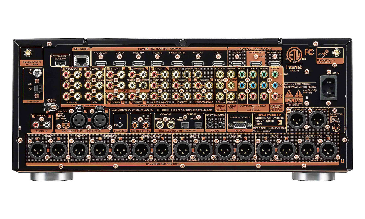 Marantz AV8805A Pre-Amplifier - Rear view