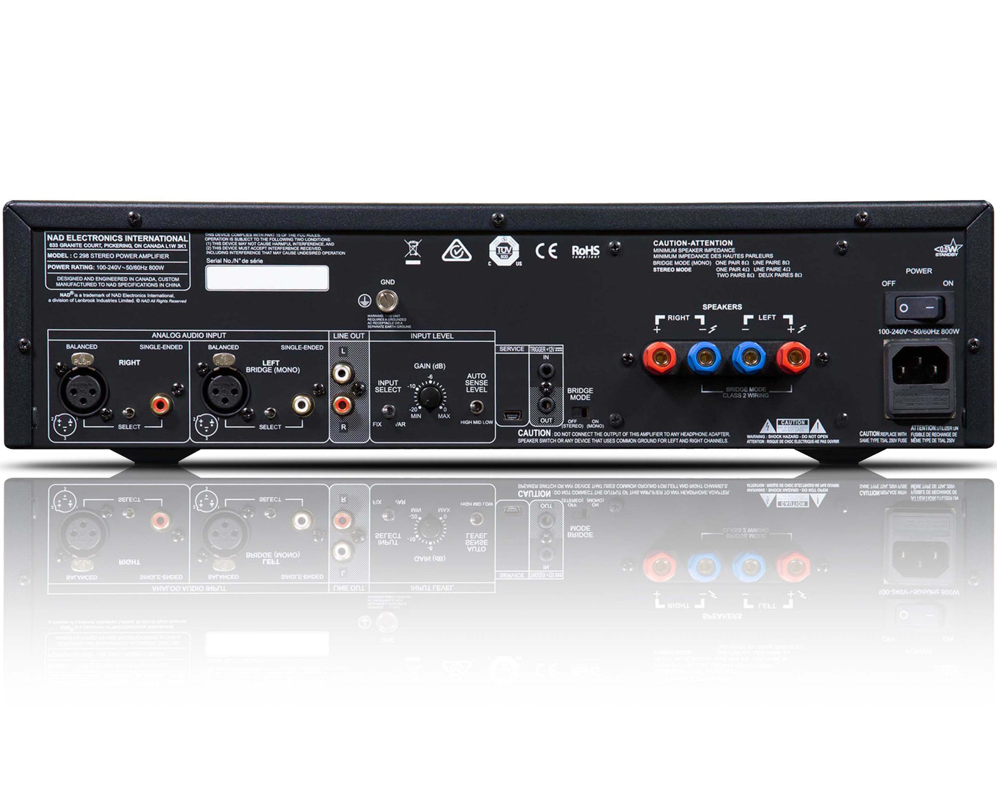 NAD C298 - Comprehensive rear panel connections