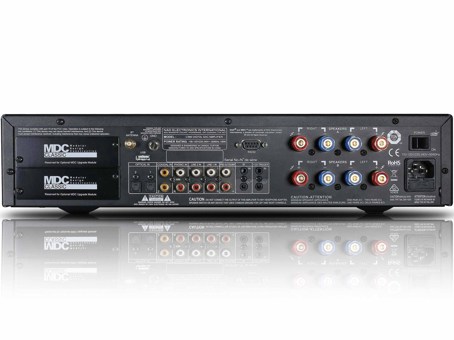 NAD C368 - Comprehensive rear panel connections