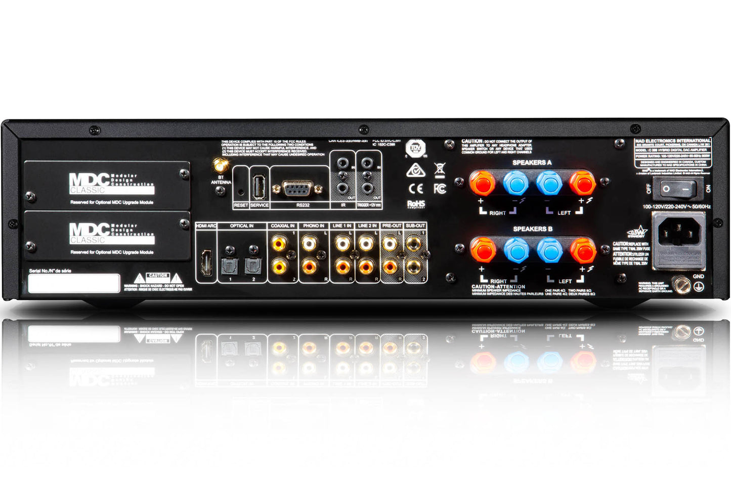 NAD C399 - Rear panel connections