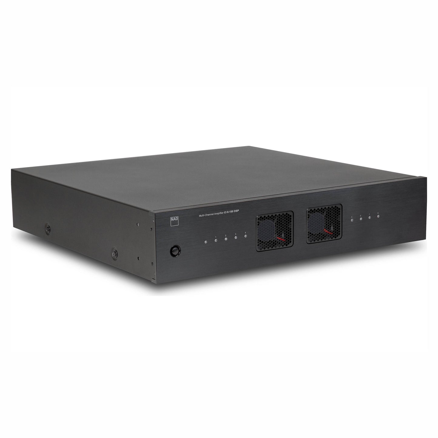 Angle of NAD CI 8-150 DSP 8 Channel Amplifier on white background