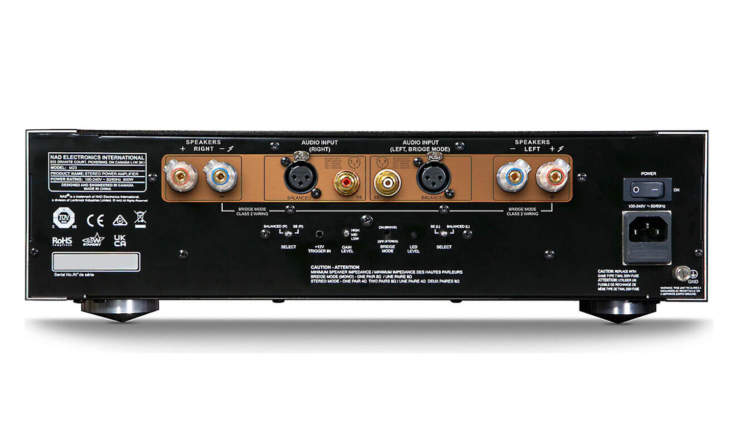 RCA & XLR Inputs, Gain Control, High Current Low Distortion Power Supply