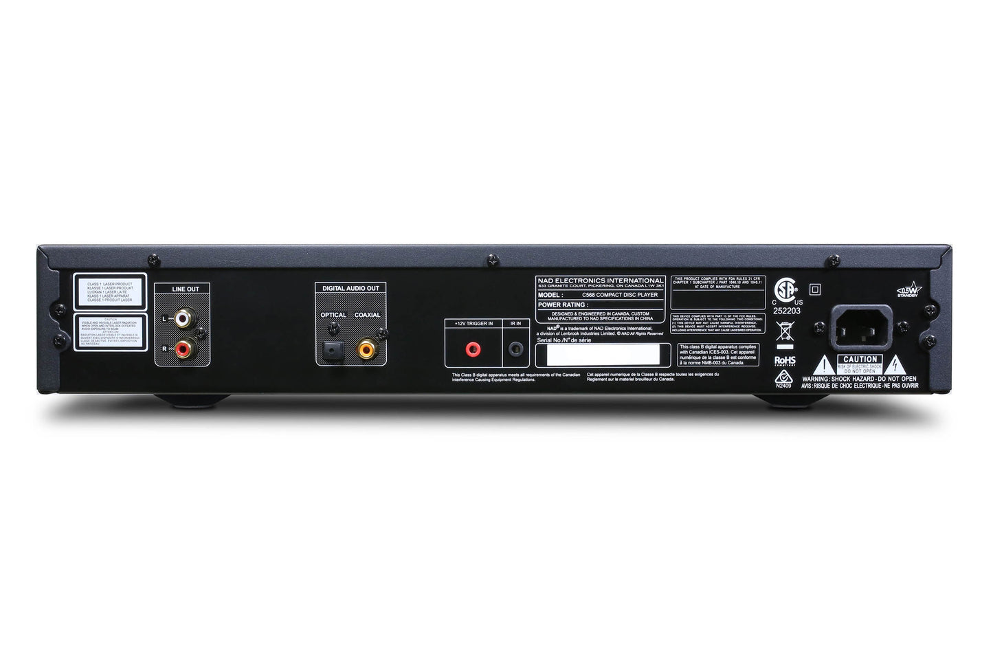 NAD C568 CD Player - rear view