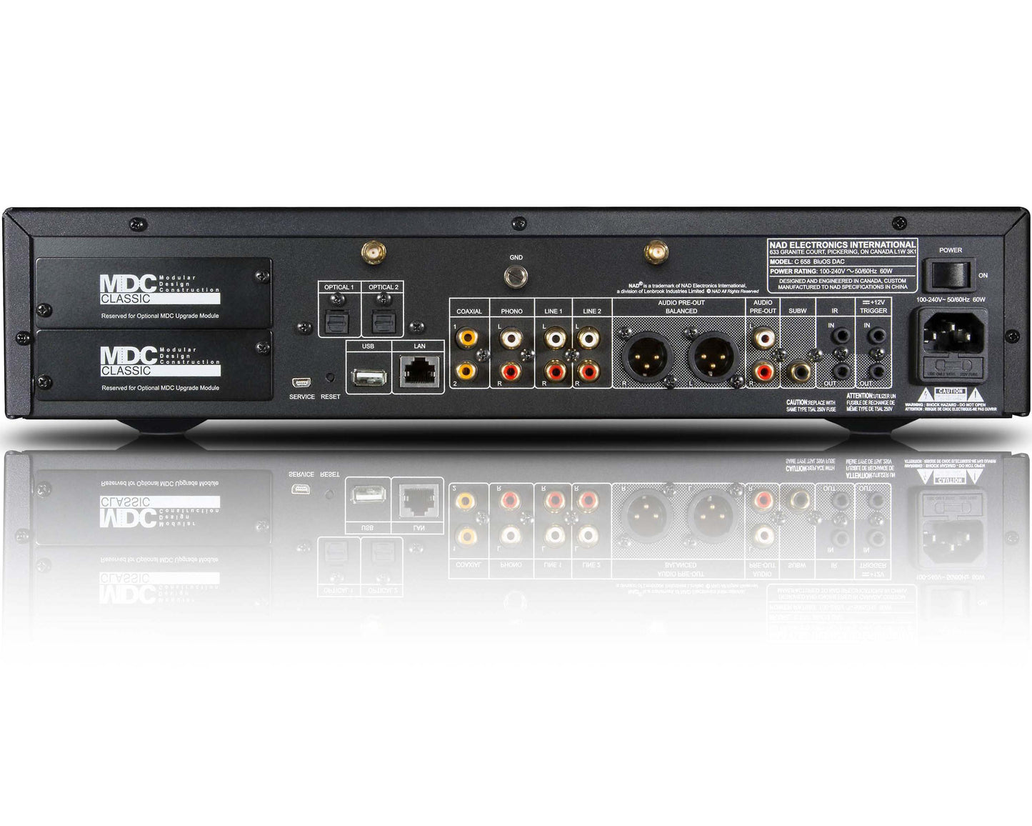 NAD C658 - Rear panel connections