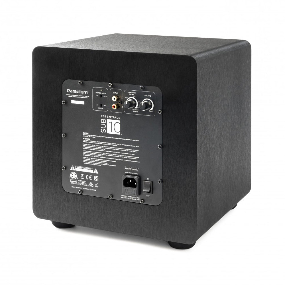 Paradigm Essentials Sub 10 Subwoofer - Rear Angle