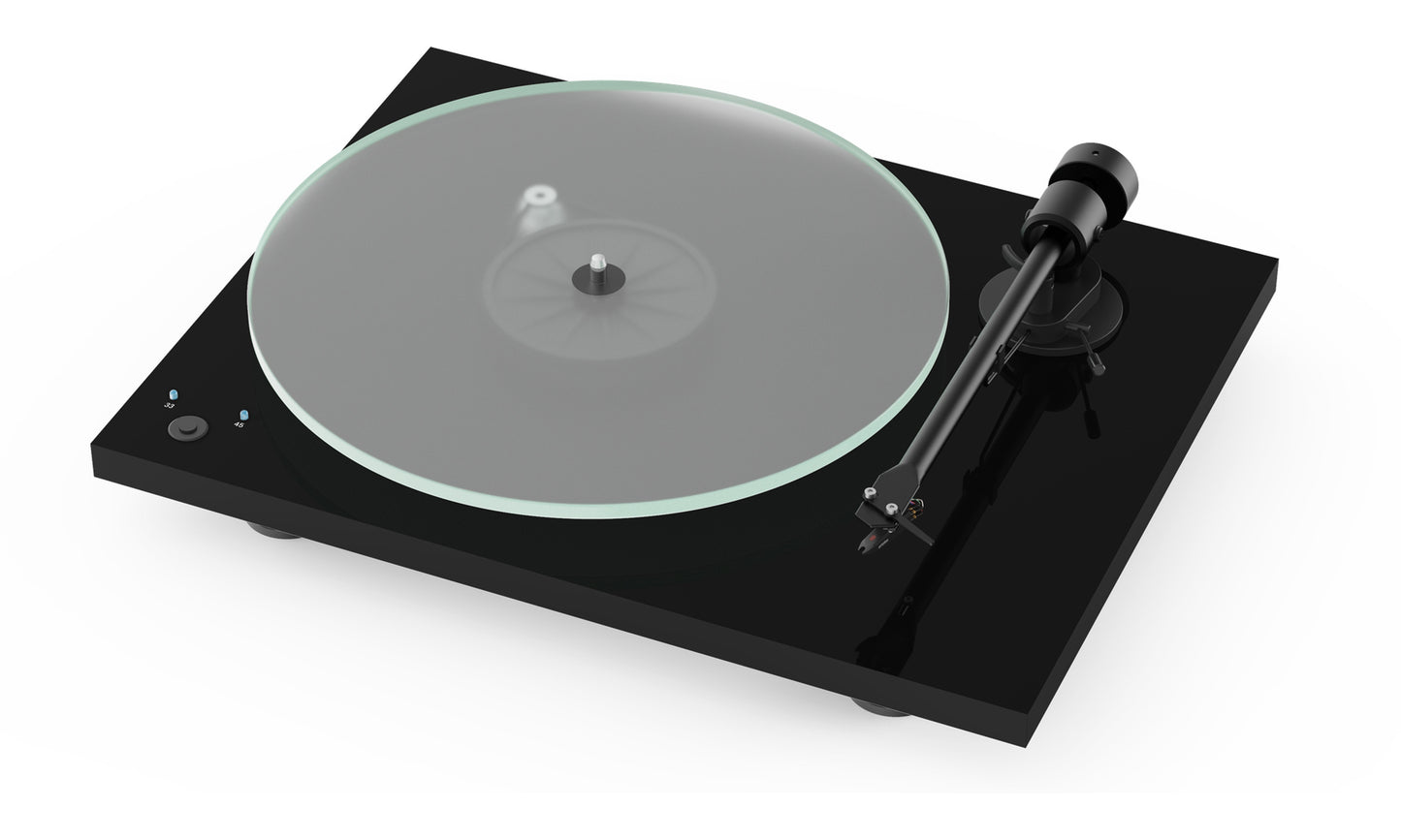 This flat profile Belt is designed to fit on a turntable like this Pro-Ject T1 where the motor is mounted under the main platter