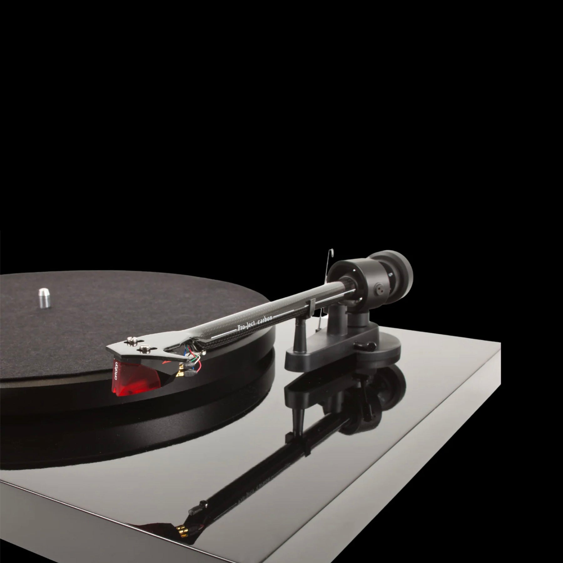 Turntable with a black background