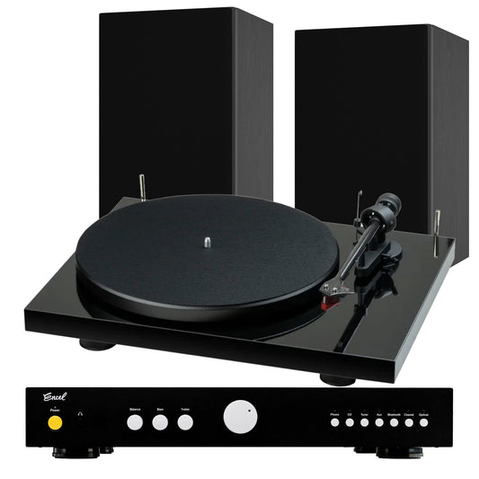 Encel x Pro-Ject Debut Turntable System in black