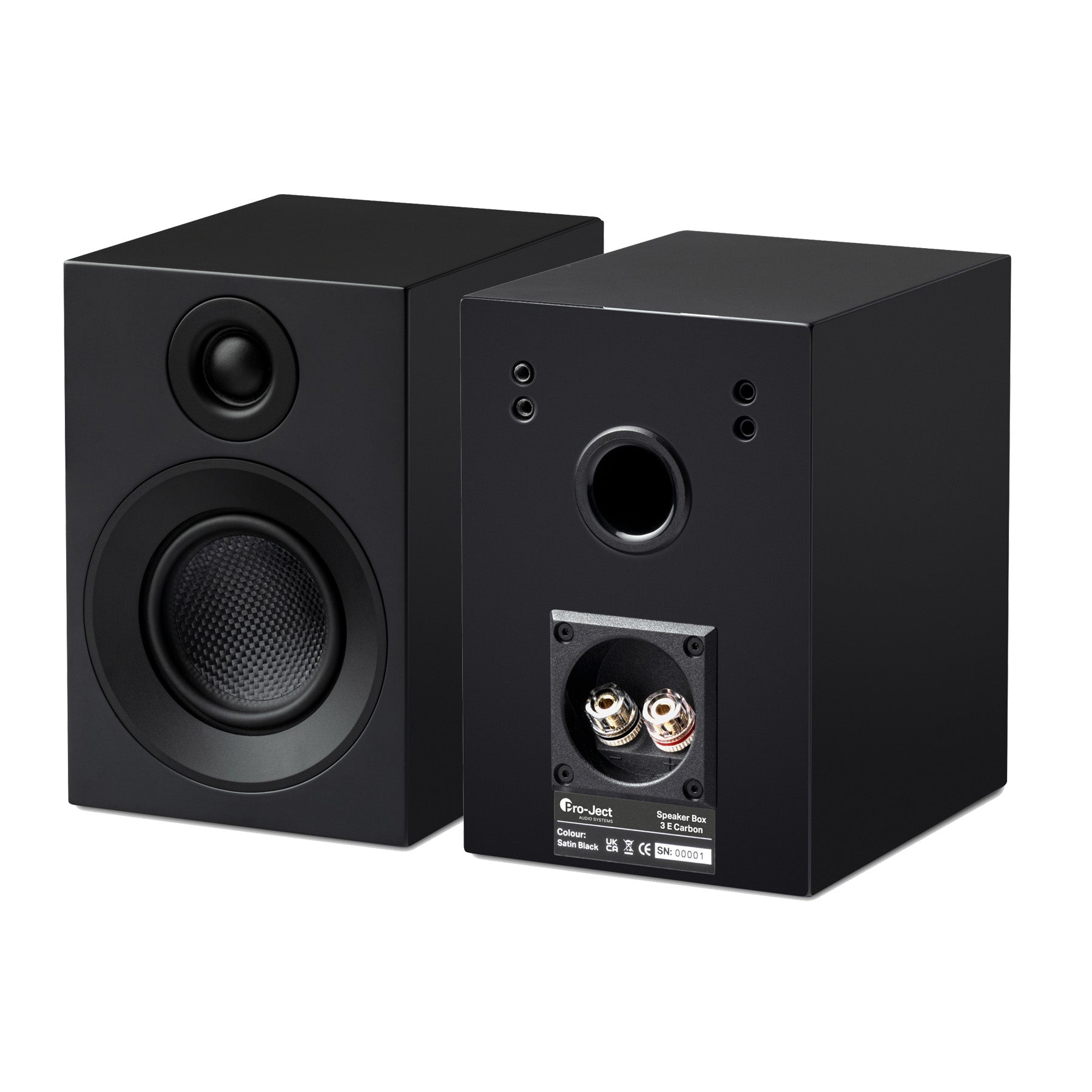 ProJect Speaker Box 3 E Carbon Speakers - Shown in black front and rear