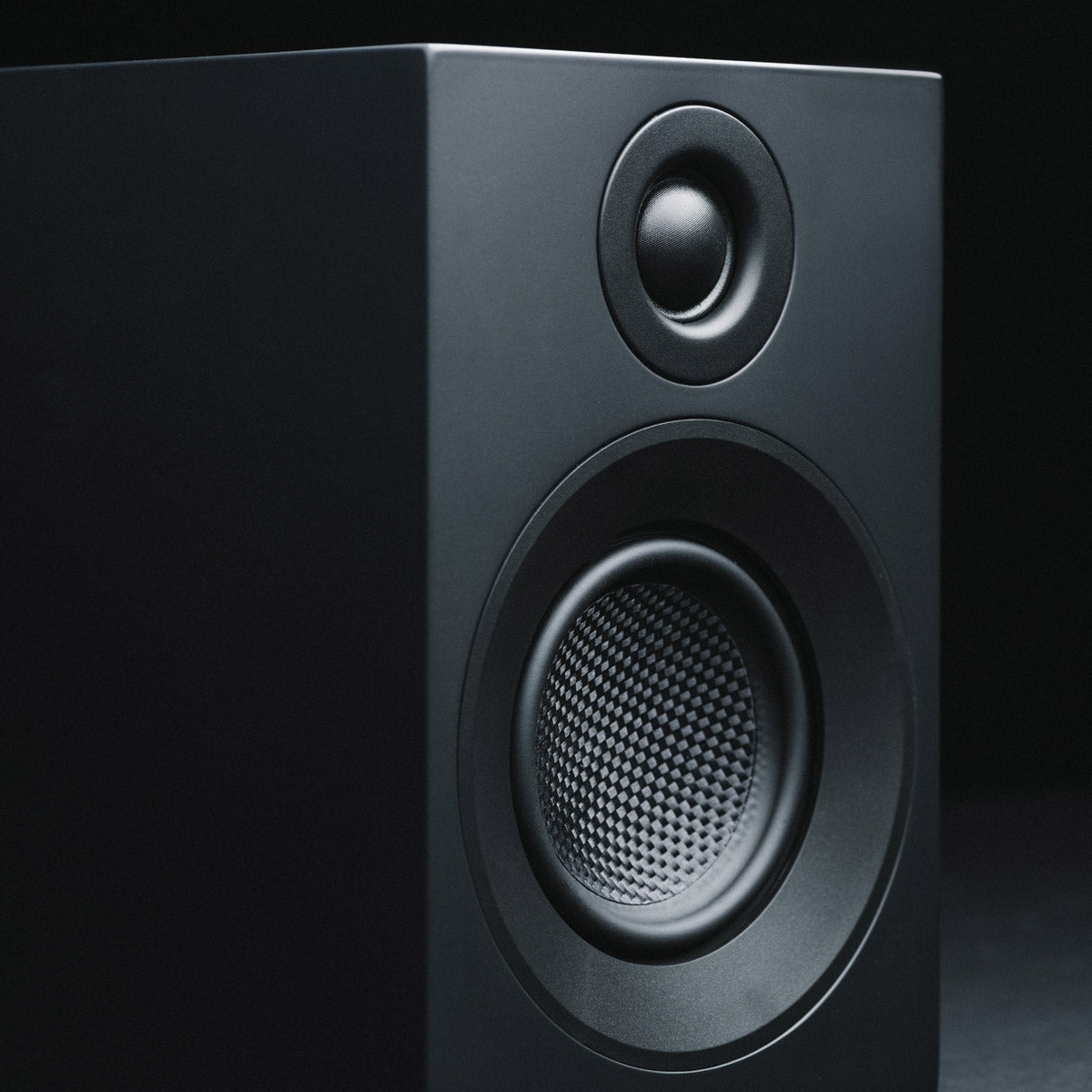 ProJect Speaker Box 3 E Carbon Speakers - Shown in black close up