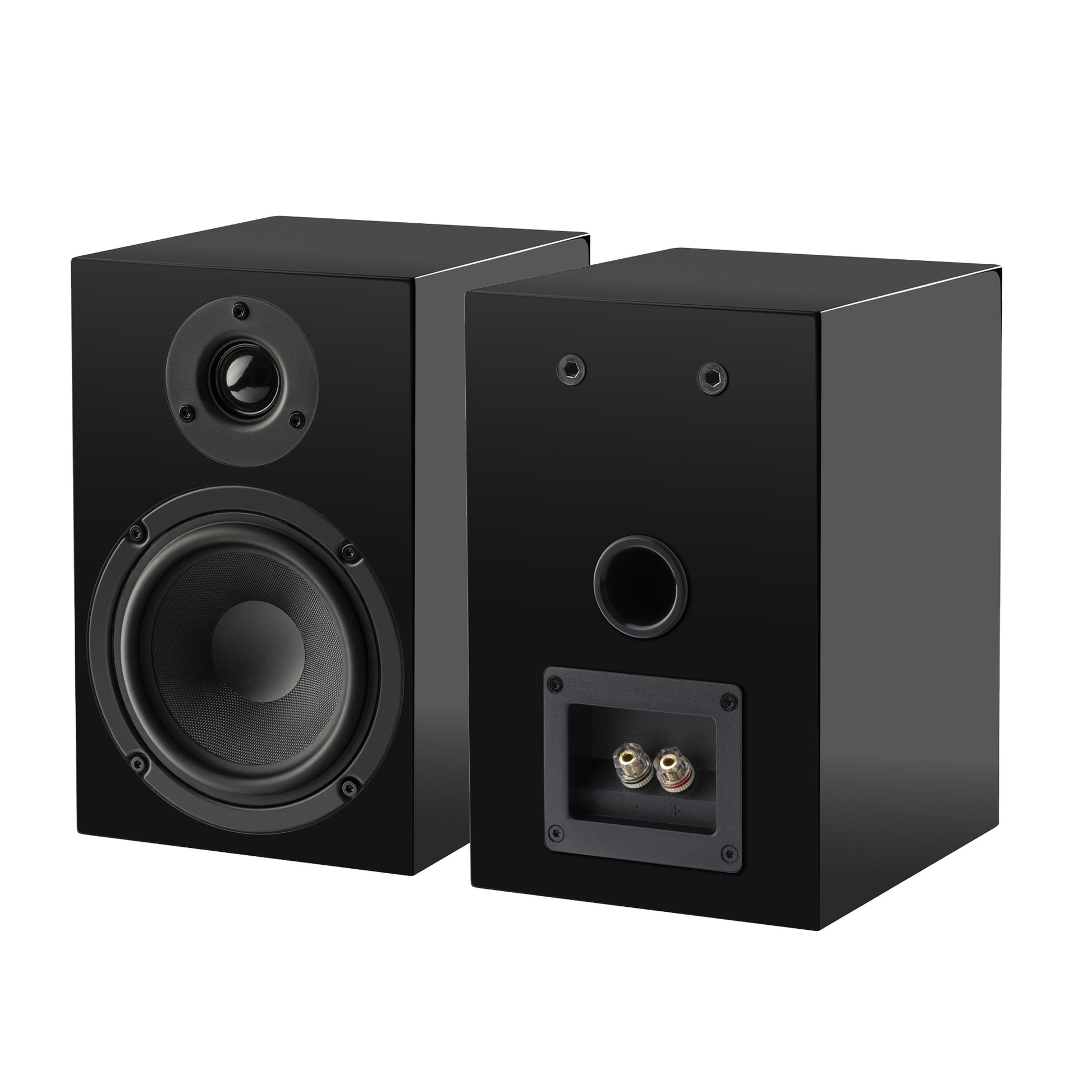 Pro-Ject Speaker Box 5 E Speakers in black front and rear