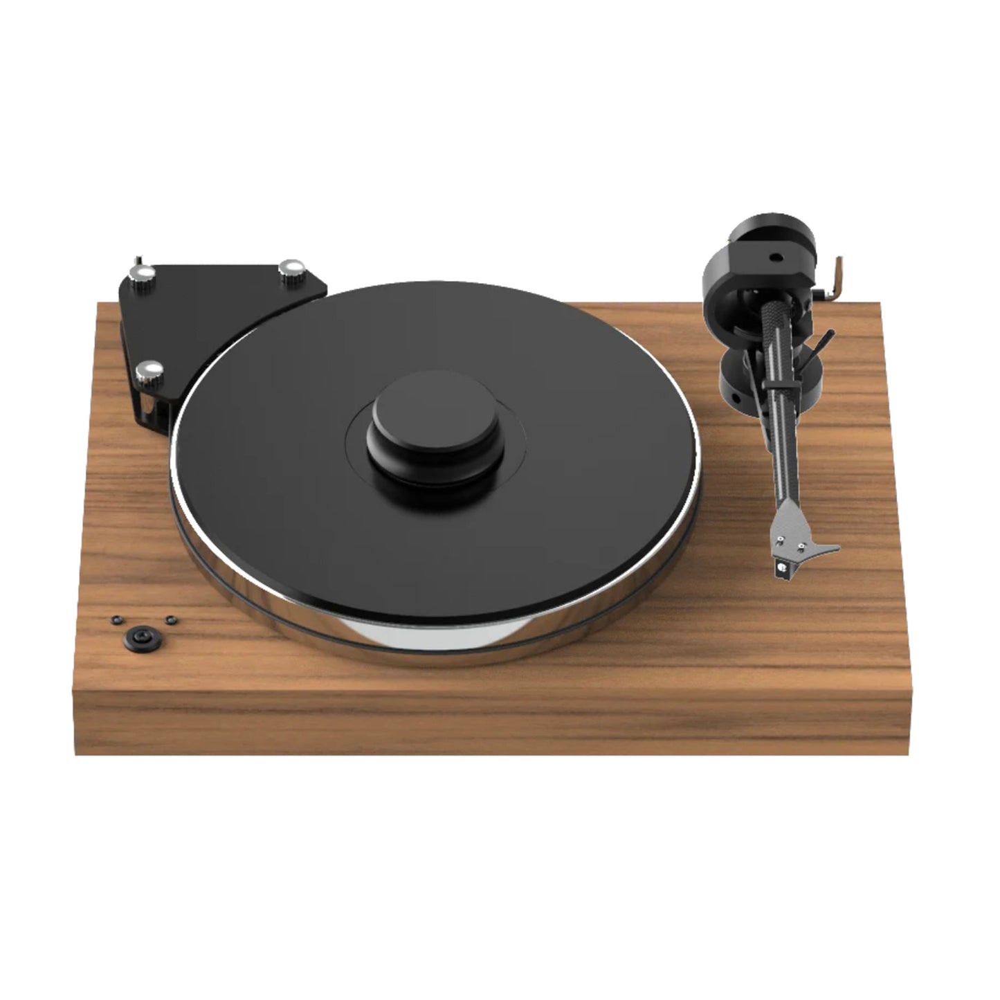 Top view of Pro-Ject Xtension 9 Evolution Turntable in walnut finish