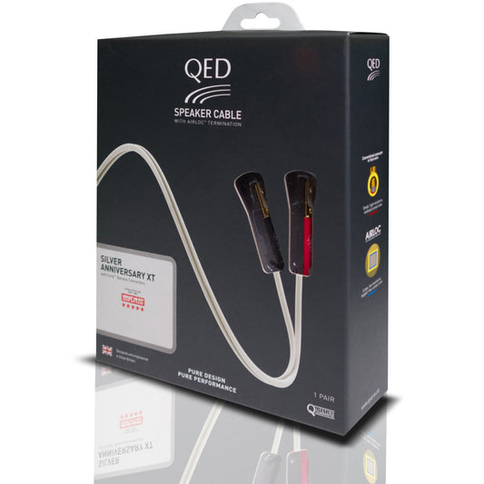 QED Silver Anniversary XT Speaker Cable - Factory fitted Airloc banana plugs