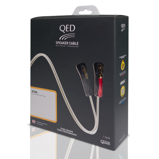 QED XT40i Speaker Cable - Factory fitted Airloc Forté 'banana' plugs & heatshrink