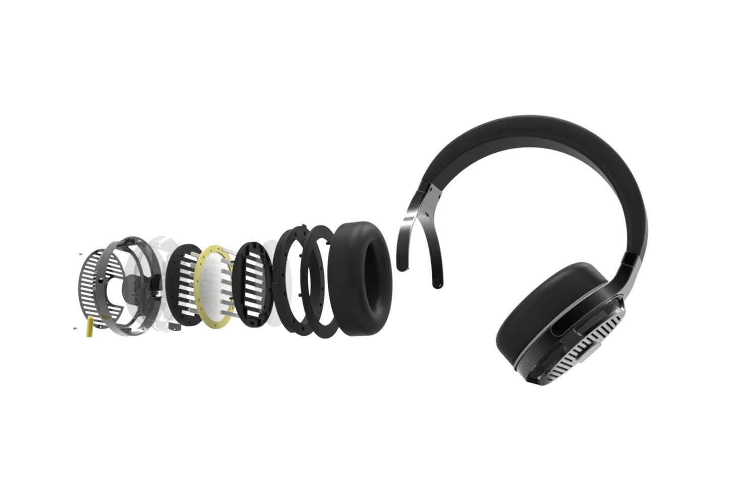 Quad ERA-1 Audiophile Headphones - exploded view