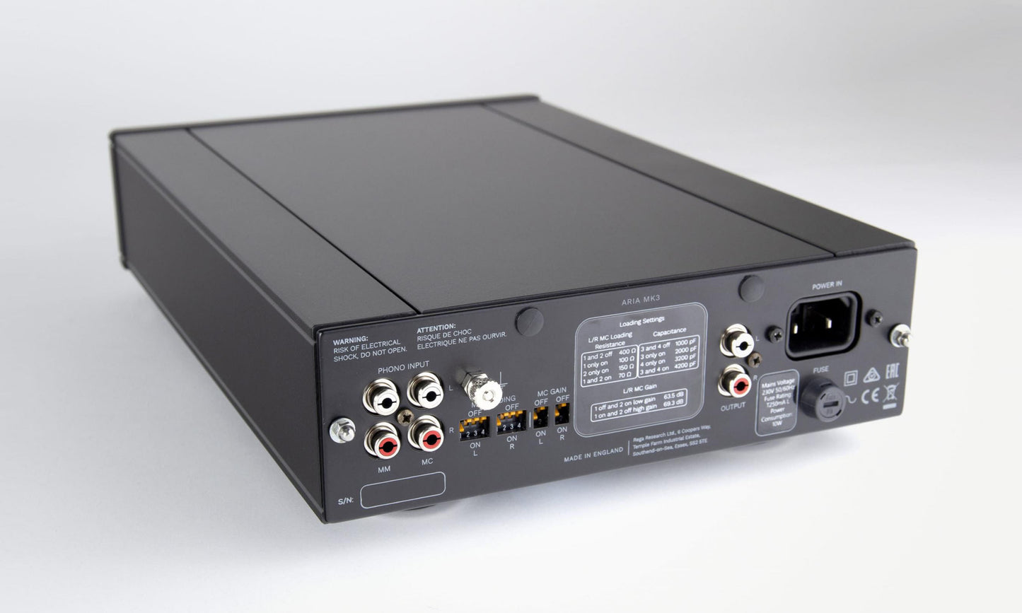 Rega Aria MK3 Phono Pre Amplifier - Rear view
