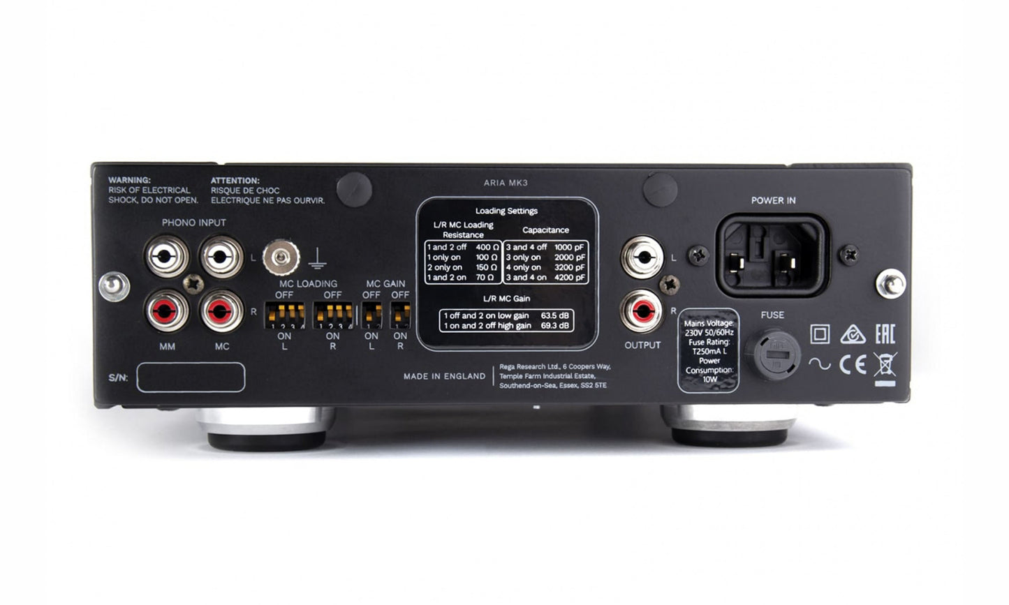 Rega Aria MK3 Phono Pre Amplifier - Rear view