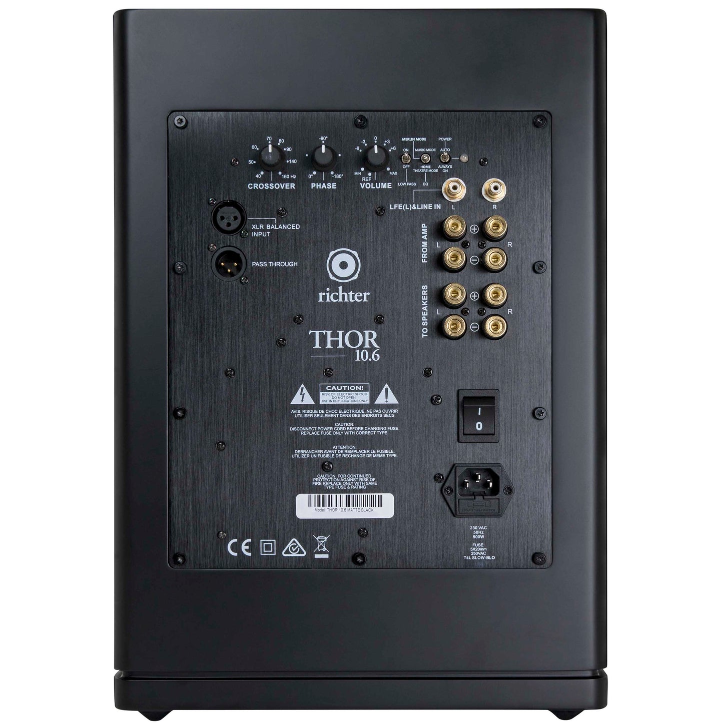 Richter Thor 10.6 - Comprehensive rear panel controls and connections