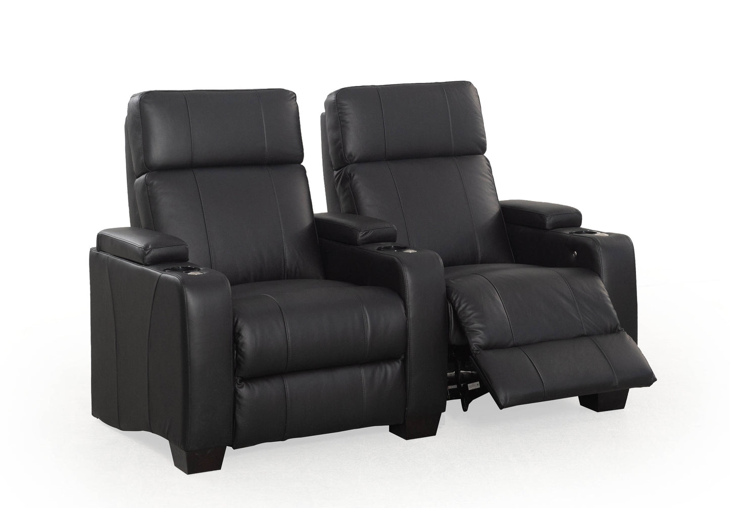 RowOne Kingsley C202K 2 Seater Cinema Chairs - Angle view footrest up