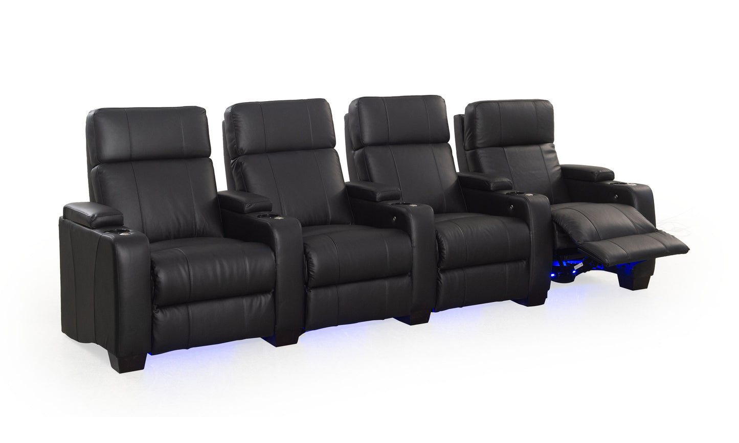 RowOne Kingsley C204K 4 Seater Cinema Chairs - Shown with footrest up
