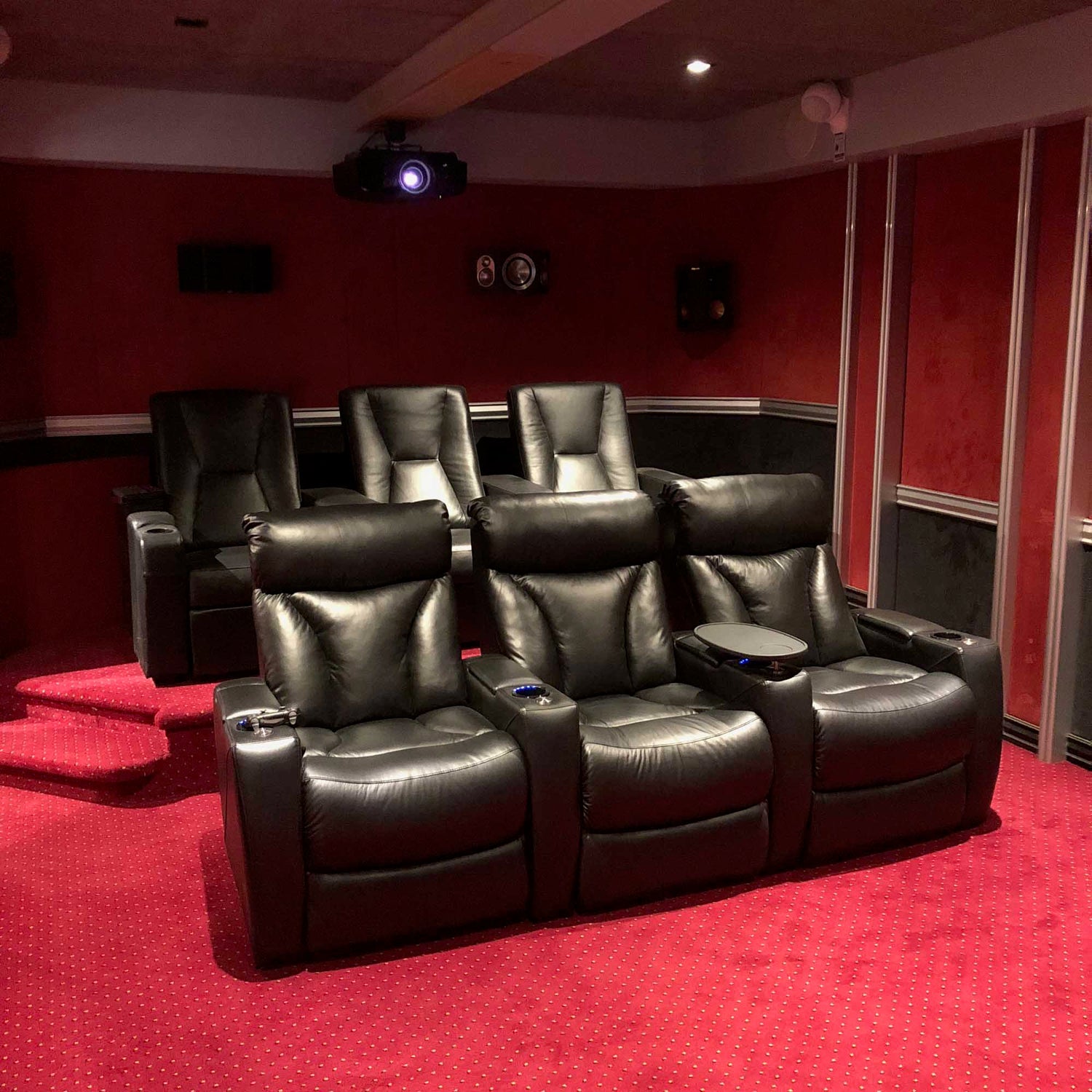 Rowone Cinema Chairs in red theatre room