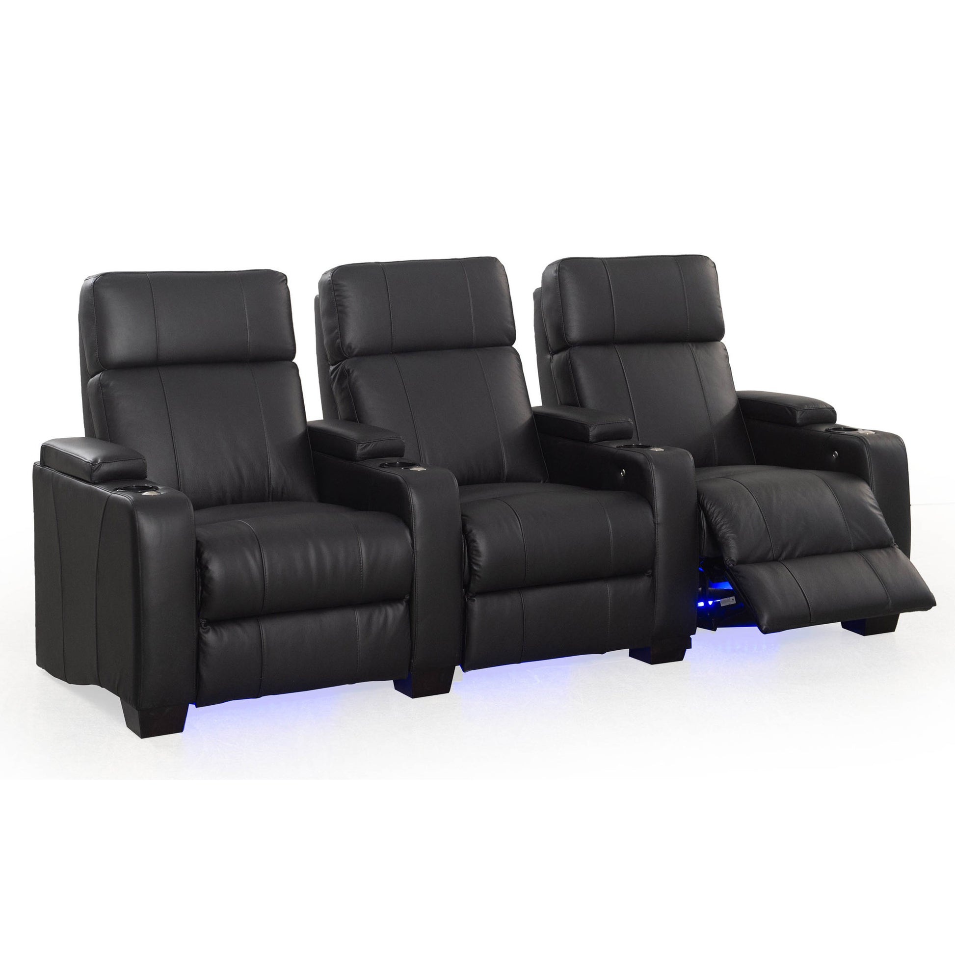 RowOne Kingsley C203K Series Cinema Chairs - 3 Seats one with leg rest up