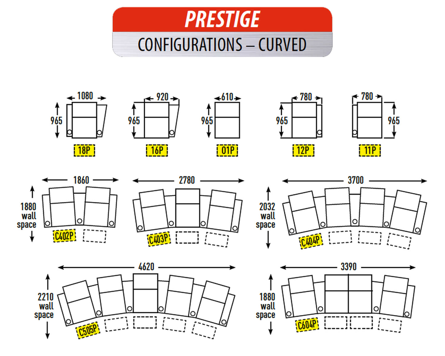 RowOne Prestige C404P 4-Seater Cinema Chairs