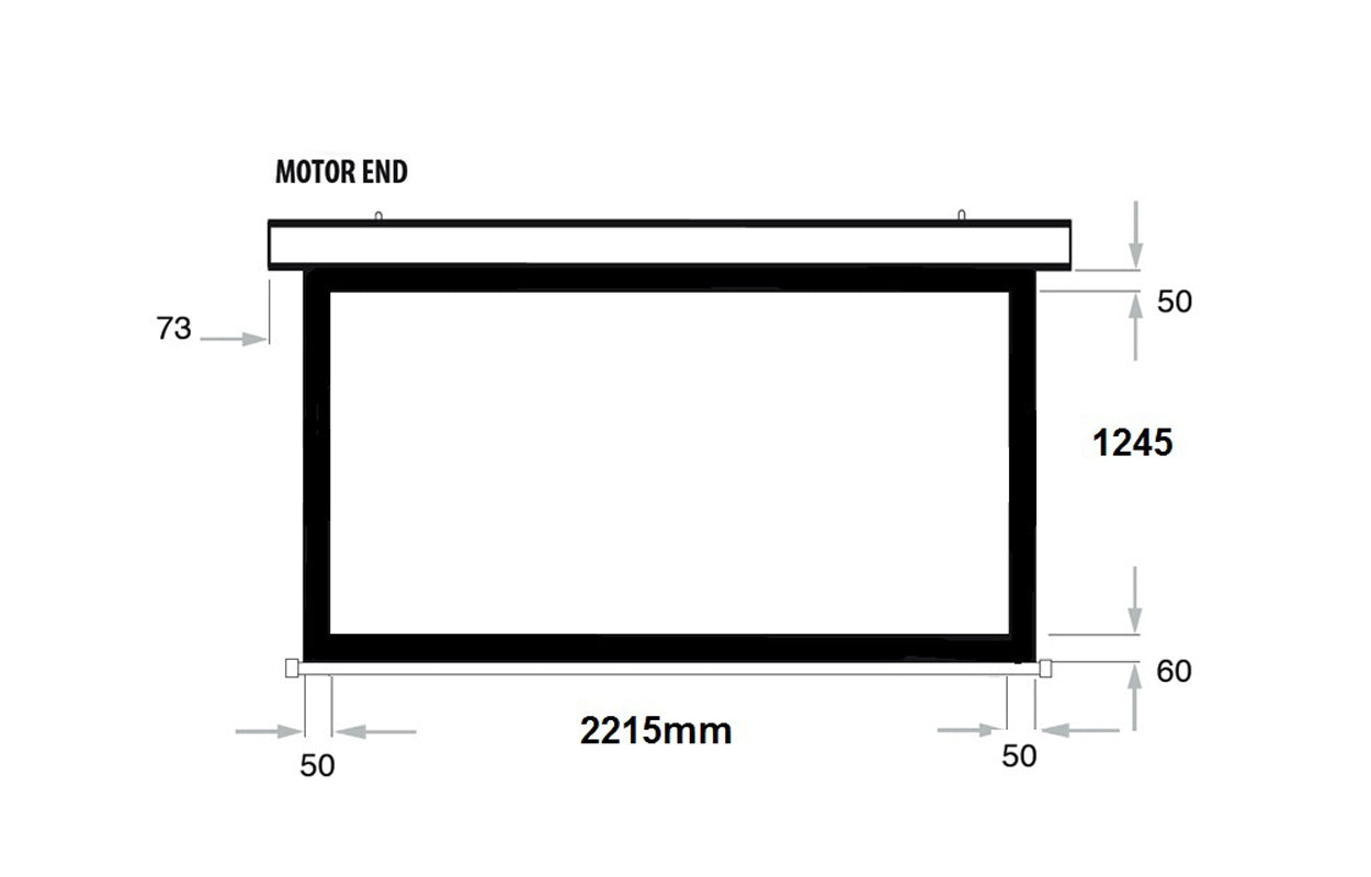 Screen Technics ElectriCinema 100" Premium Motorised Projector Screen - Front view