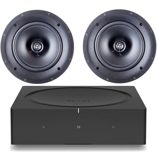 Discrete in-ceiling stereo sound system