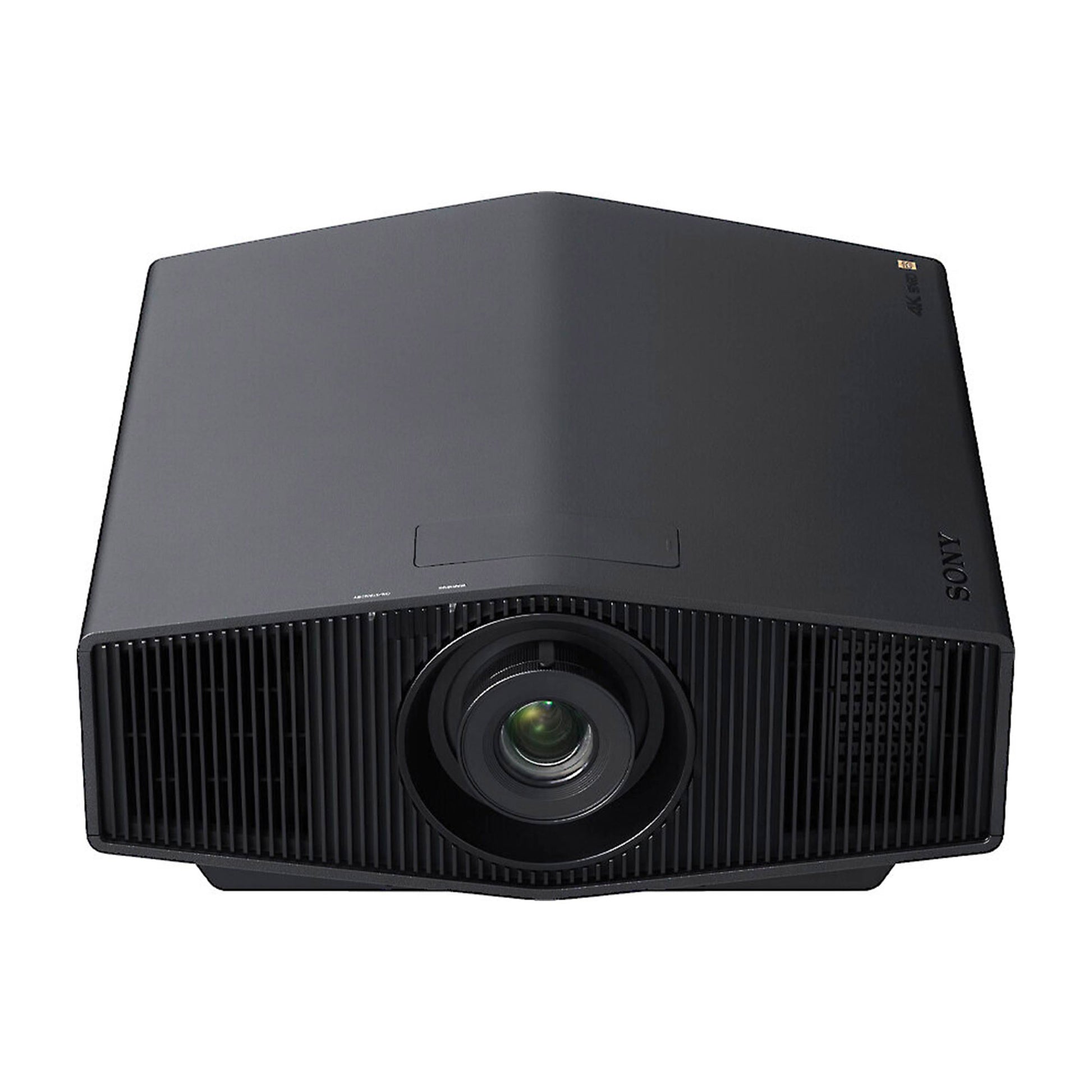 Black Sony projector on a white background