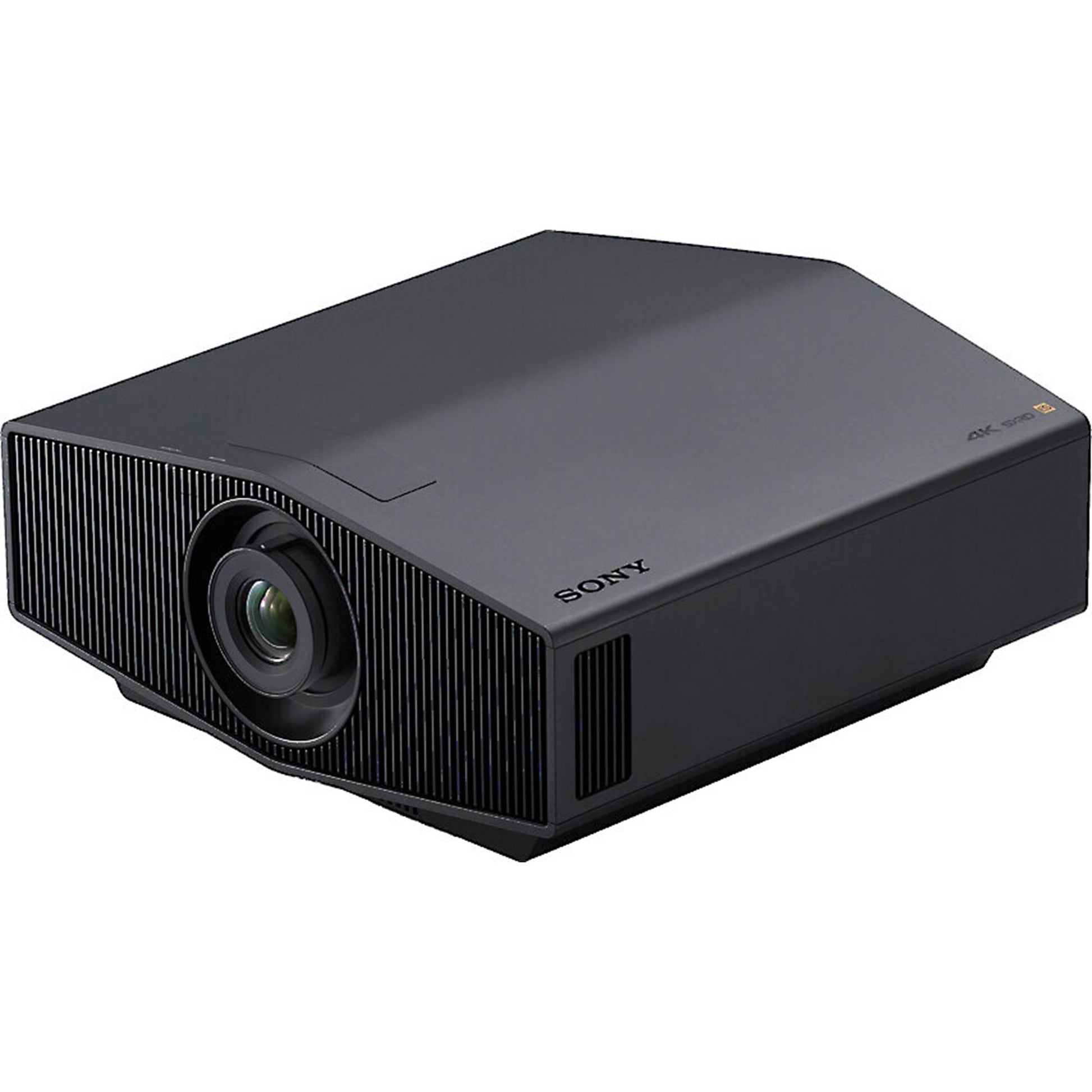 Black Sony projector on a white background