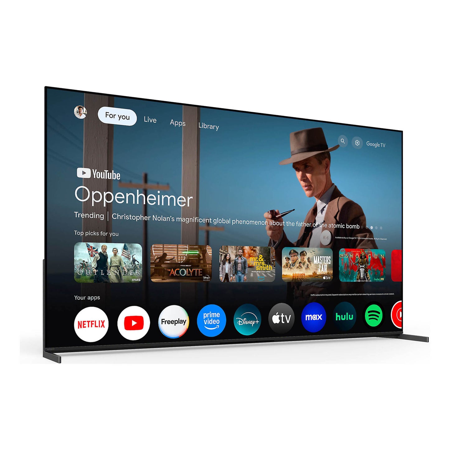 Sony Bravia 8 II 4K Ultra HD QD-OLED Smart TV - Apps on screen