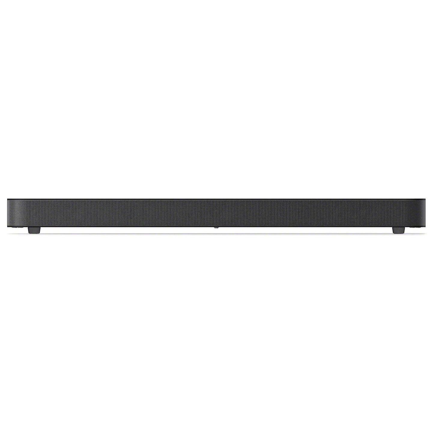 Black soundbar on a white background