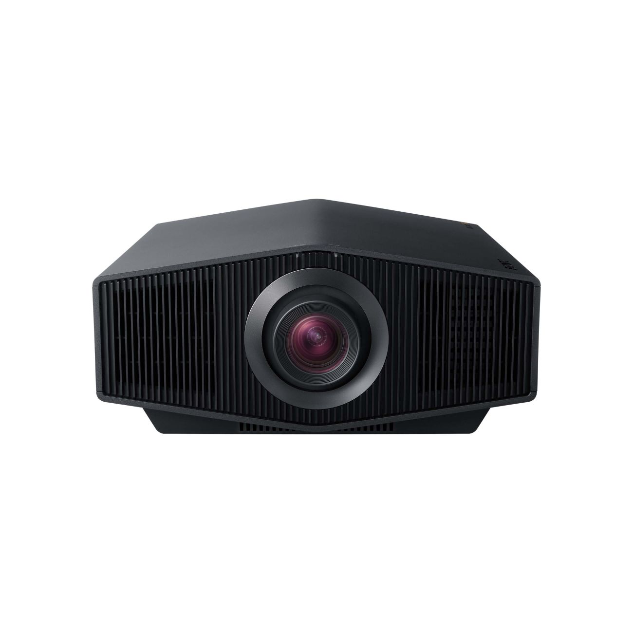 A black Sony Bravia 8 VPL-XW6100ES 4K laser projector with a prominent lens on the front.